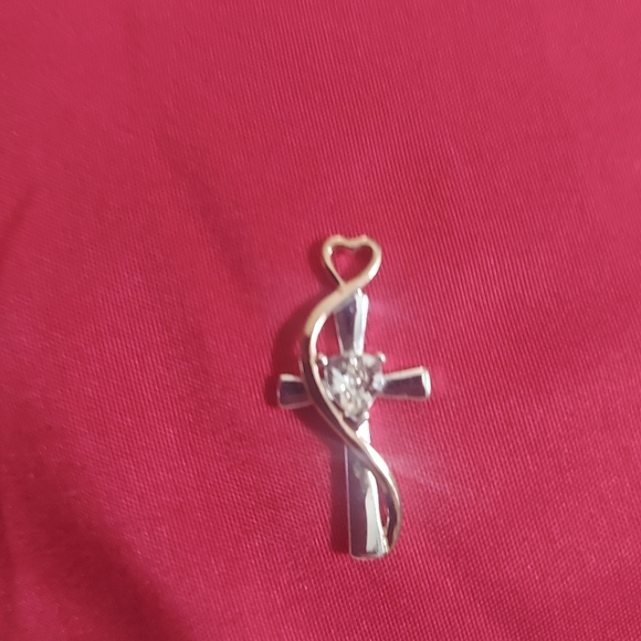 Swarovski Crystal Silver & Gold Plated Faith Cross Pendant - Picture 8 of 8